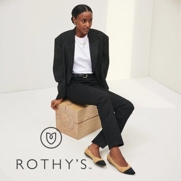 ROTHY'S The Point Camel Captoe Knit Fabric Slip On Ballet Flats 🌷 NEW!!